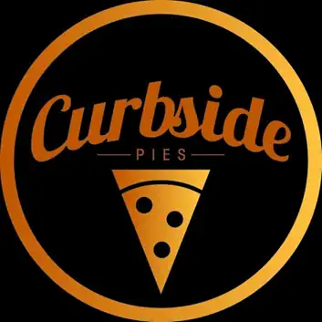 Logo of Curbside Pies featuring a pizza slice and the name in stylized text.